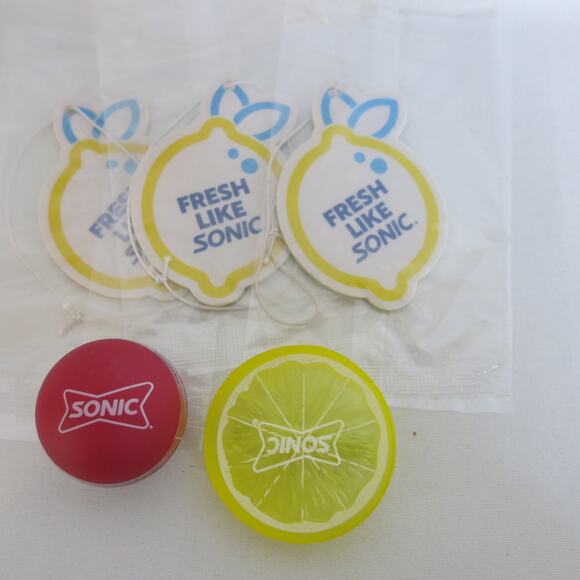 Sonic Drive In Unreleased Lemon Slice Clip/Air Fresheners/Lip Balm Promo New - Picture 1 of 8